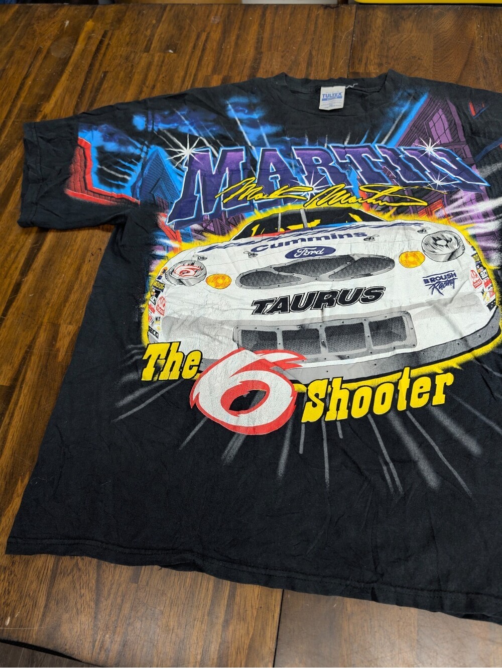 Mark Martin 6 Shooter NASCAR T Shirt Vintage AOP 2XL Black